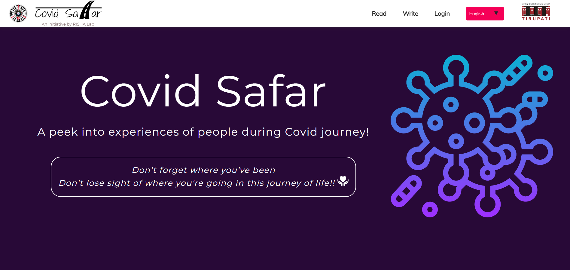 Covid Safar Landing page