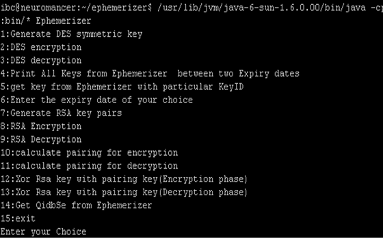 Ephemerizer interface Ephemerizer interface