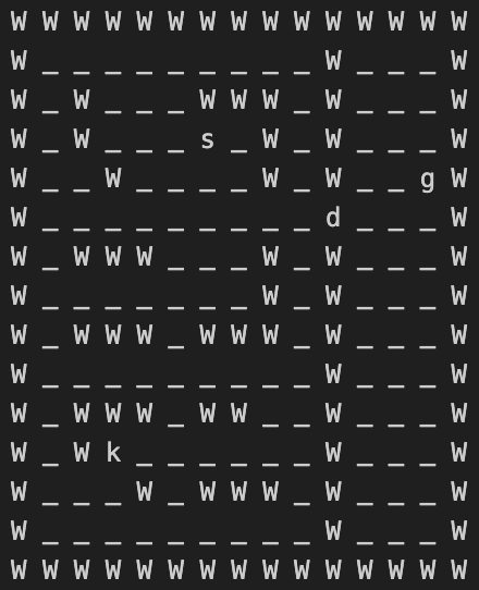 Gridworld with text: Ex 1