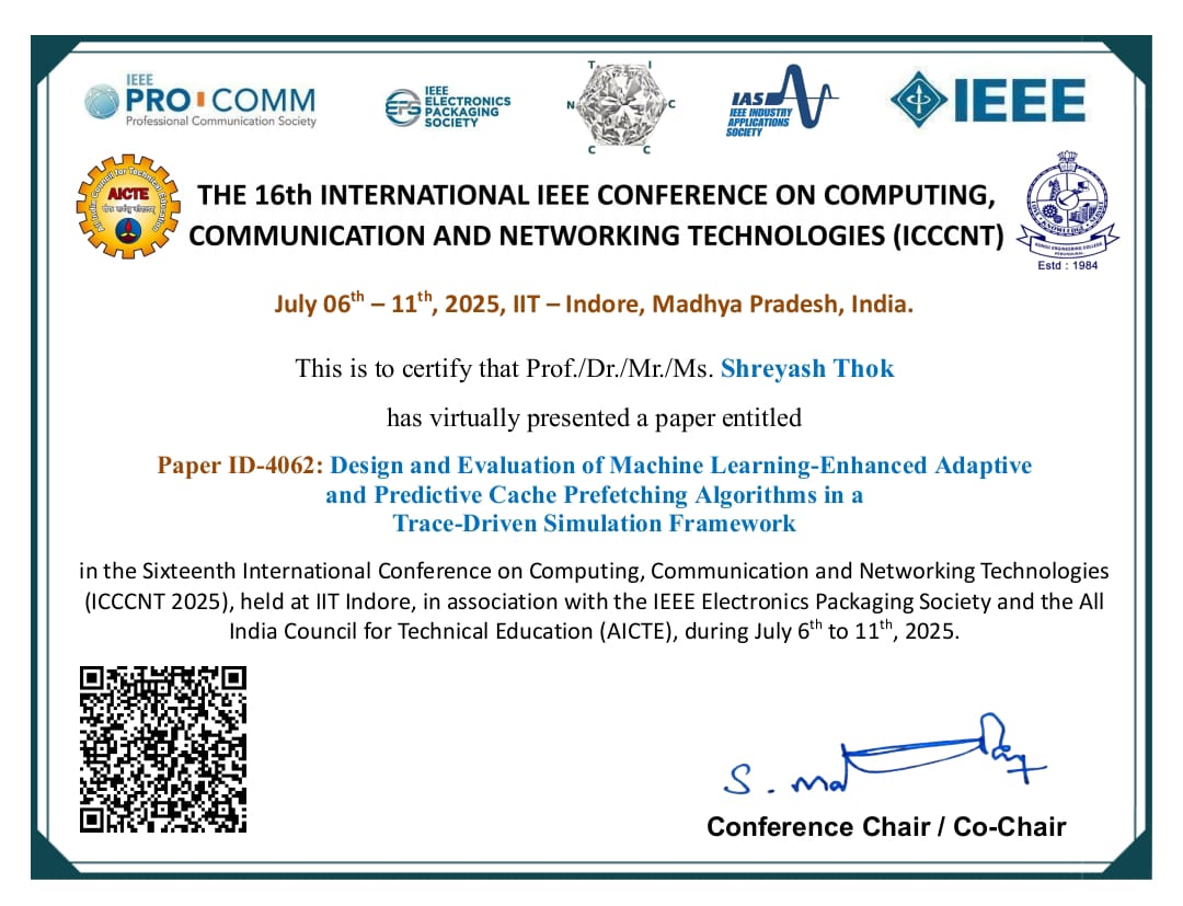 IEEE Conference Presentation Certificate