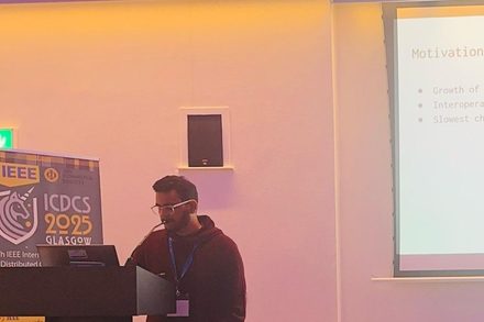 MTech student Siddharth Maurya presenting paper at ICDCS2025